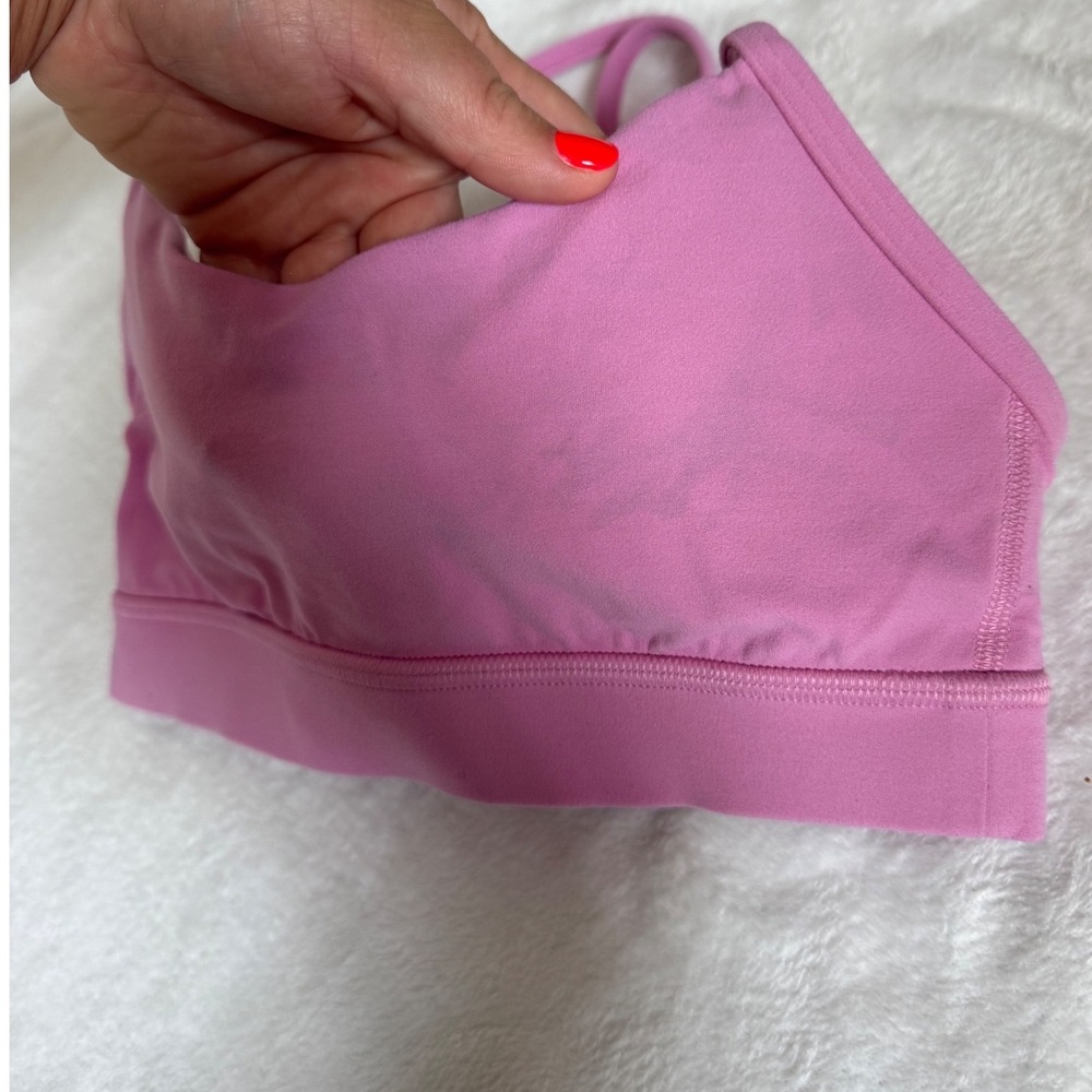 Lululemon Flow Y Bra Nulu Pink Yoga Sports Bra Size 2 - Picture 7 of 7